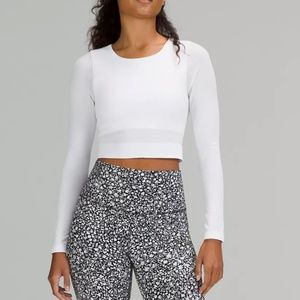Lululemon Ebb to Street Long-Sleeve Crop Shirt in White
